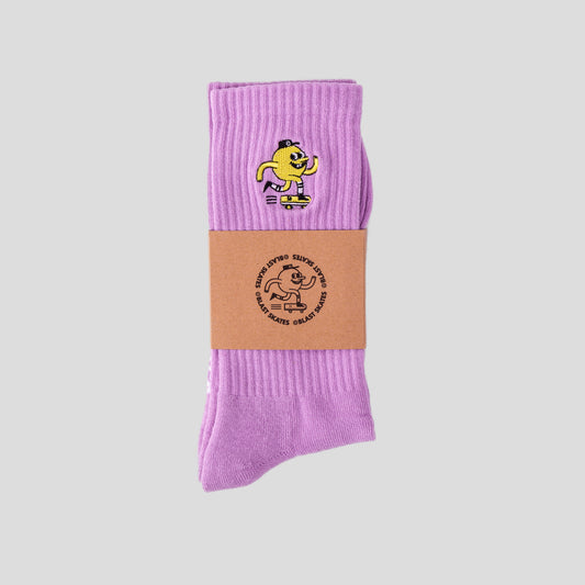 LILAC EMBROIDERED MASCOT SOCK